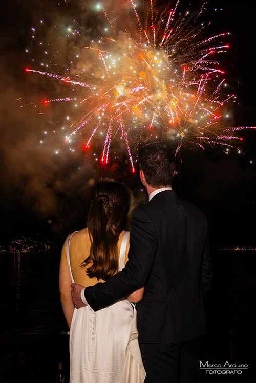 wedding fireworks at Villa Rusconi Clerici