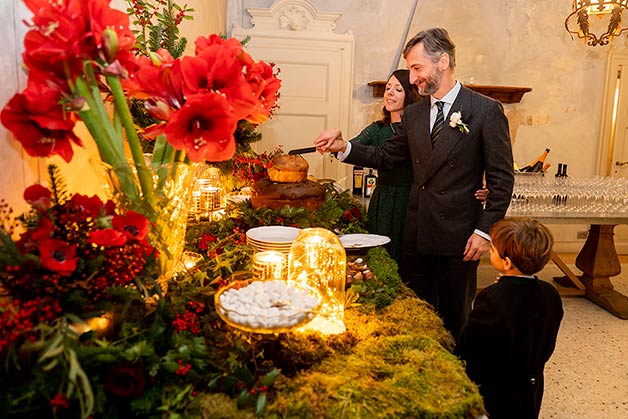 winter wedding on Lake Como