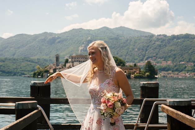 Romantic Prom Wedding Dress for an Elopement on Lake Orta