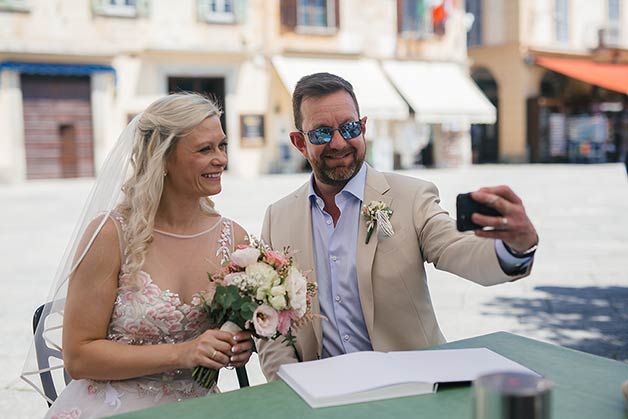 Romantic Prom Wedding Dress for an Elopement on Lake Orta