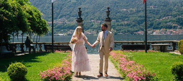 Romantic Prom Wedding Dress for an Elopement on Lake Orta